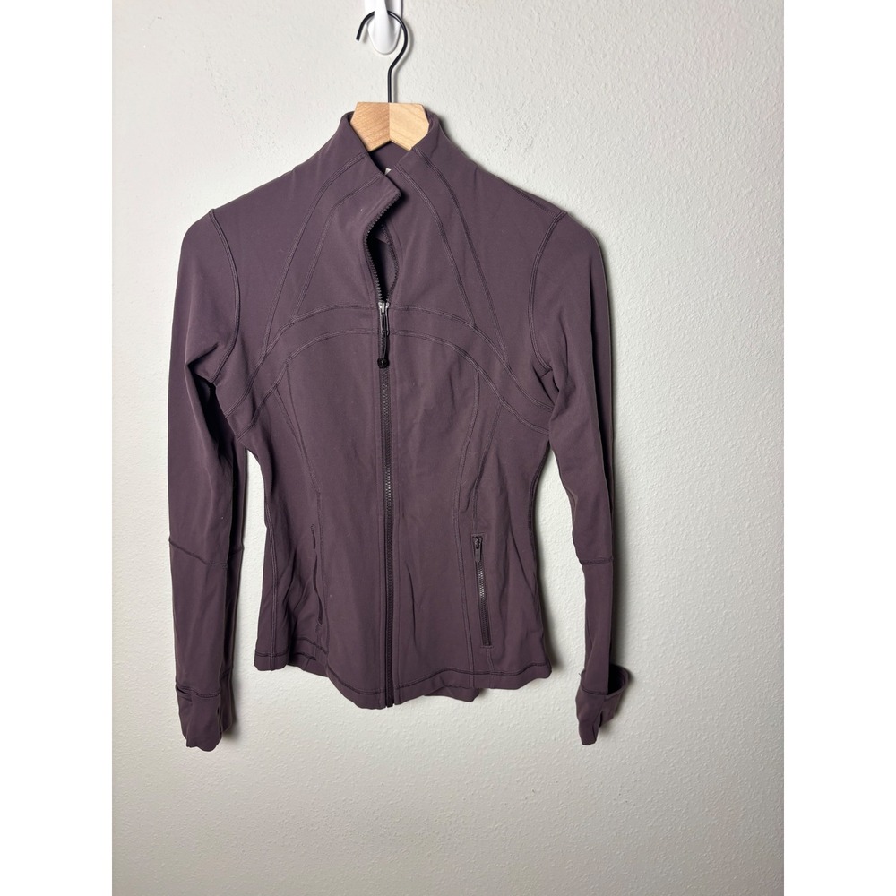 Lululemon Define Jacket Black Currant Luon Full Zip Yoga Workout Size 8